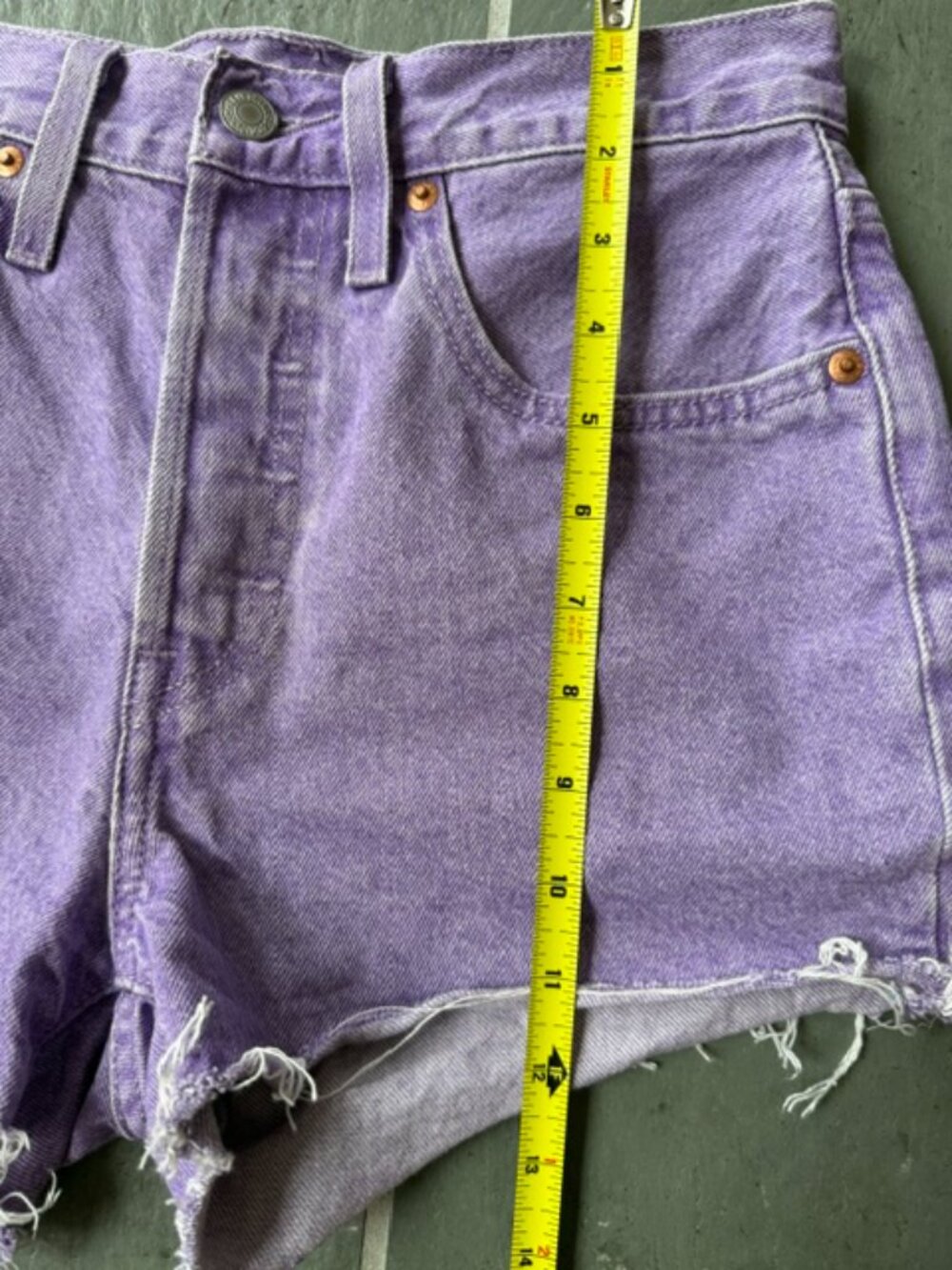 Levi’s Purple Denim Shorts XS 24 High Rise Raw Hem Y2K Brandy Melville Style